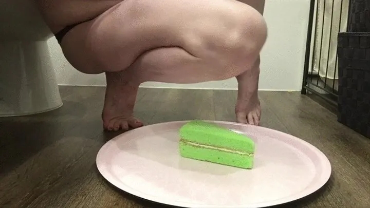 Barefoot Smashing Green Cake and Fingering