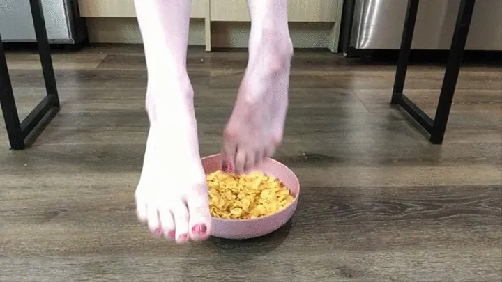 Crushing Cereal with Bare Feet and Milk