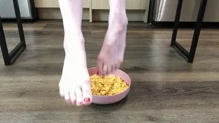 Crushing Cereal with Bare Feet and Milk