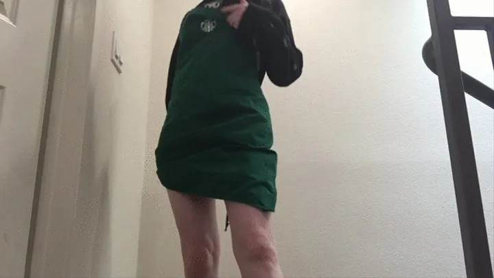 Tits Out Barista Rubs Clit and Pees in Your Coffee