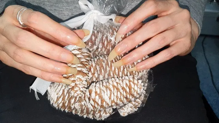 Scratching the cones with long natural nails