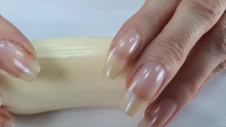 Crushing soap with long natural nails