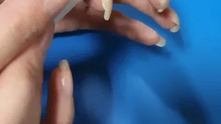 Removing nail polish from long nails