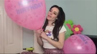Blowing Up Happy Birthday Balloons