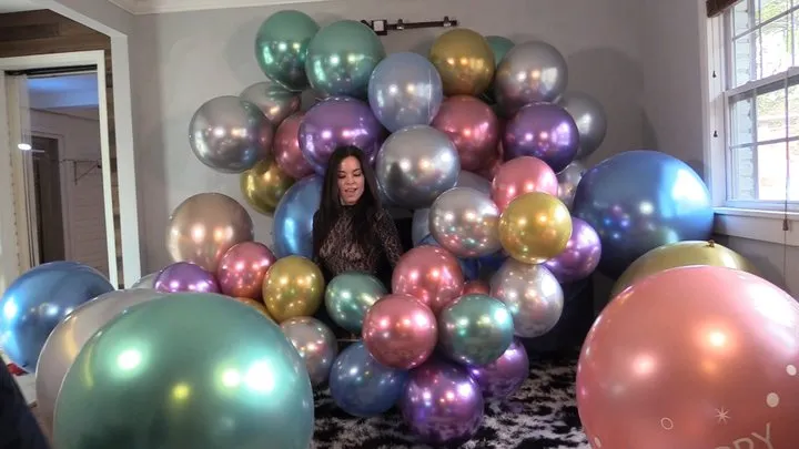 Metallic Balloon Mayhem: NYE Balloon Popping