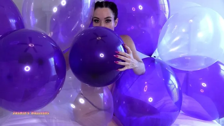 Posing with Purple Balloons Upclose View