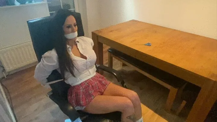 Naughty School Girl Charlie is Bound Gagged and Helpless!