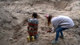 tests for dirty feet of a bitch sitting in the sand