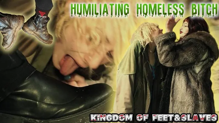 Humiliating homeless bitch ( )