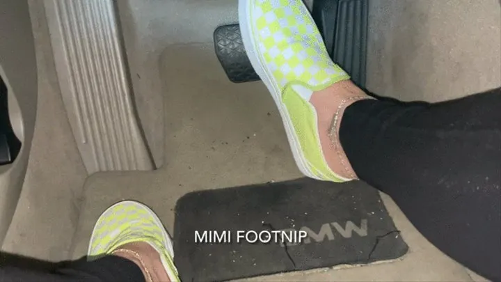 Mimi Drives the BMW in Slip-on Vans & Socks