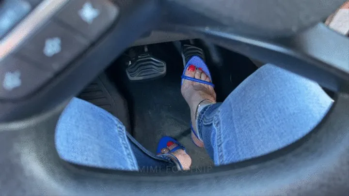 Sexy Revving & Pedal Teasing in High Heel Sandals