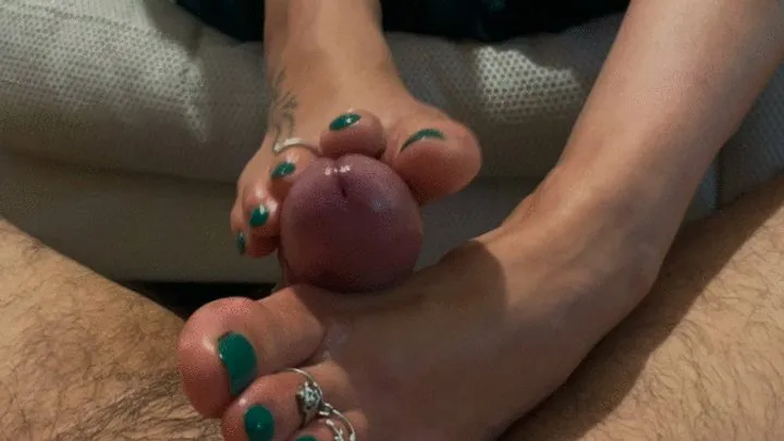 FeetWonders- Green toes slow OILY FOOTJOB CUMSHOT