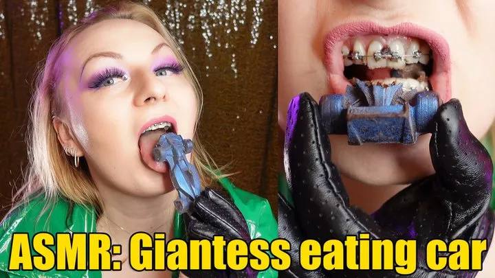 ASMR: mukbang fetish, Giantess eating car