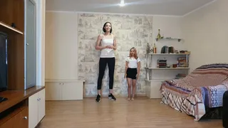 Ekaterina's lift & carry, feet, hands comparison with tiny girl