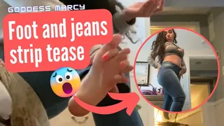 foot and teasing in jeans with Goddess Marcy