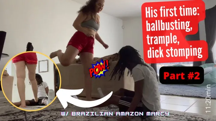 His first time: Trample, ballbusting and dick stomping (part 2)