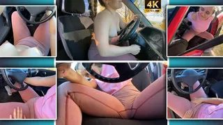 Cranking Sexy Girl in Leggings Shaking Tits in Car - Muscle Girl - Nipples - Tit Tease - Ass Worship - Pedal Pumping - Starter - Broken Car - Retro Car - Girl Starts Car - Foot Fetish - Engine - Naked Girl in Car - Embarrassed Girl - Revving