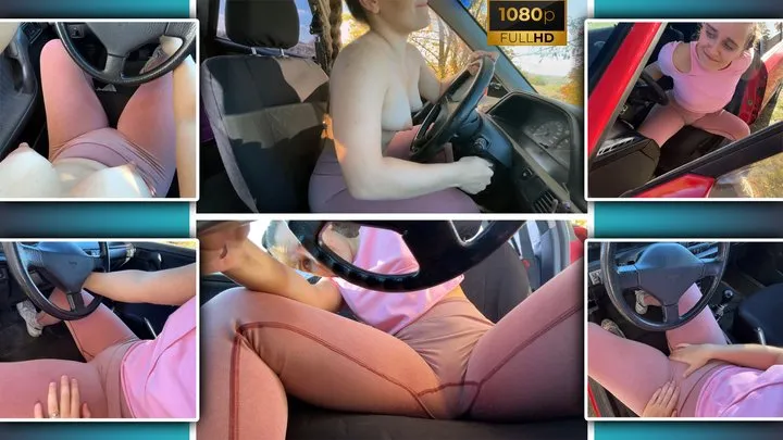 Cranking Sexy Girl in Leggings Shaking Tits in Car - Muscle Girl - Nipples - Tit Tease - Ass Worship - Pedal Pumping - Starter - Broken Car - Retro Car - Girl Starts Car - Foot Fetish - Engine - Naked Girl in Car - Embarrassed Girl - Revving