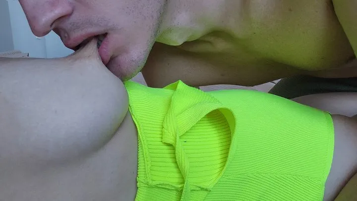 He sucked my soft boobs and bit horny nipples