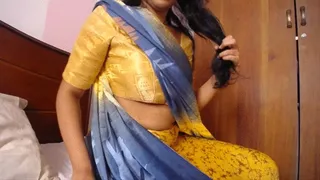 Panty stuffing & masturbation in Saree