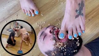 ASMR FOOT WORSHIP - Giving a snack to my foot slave