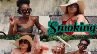 Evil Lohan and Dandara Domme : Pov Smoking in a bikini