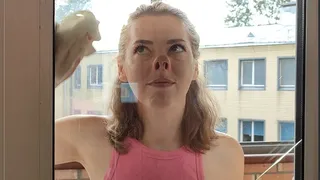 My nose through the window