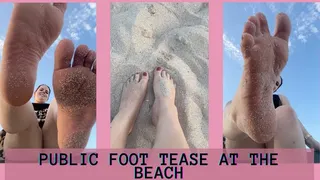 Public foot tease on the beach SD