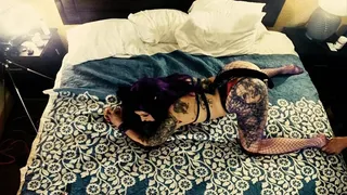 Purple Haired NEKO Cat girl Stella Mae gets spanked then Fucked