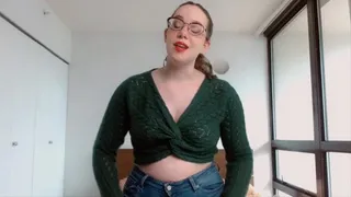 Cozy turtleneck sweater try-on and JOI