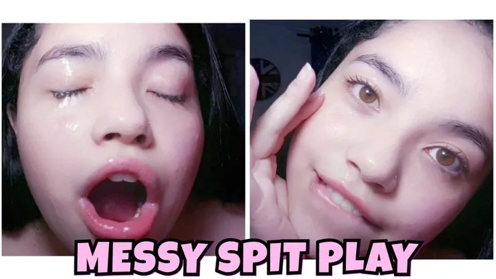 Cute girl - Messy Spit play