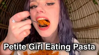 Petite Girl Eating Pasta