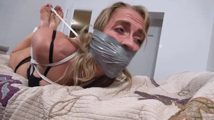 Buff Blondi - Bound and Gagged on Her Bed