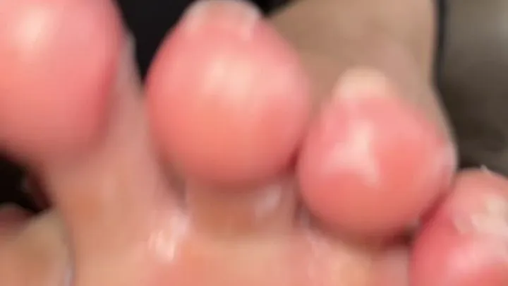 Squishy Lotion Rub on Feet Toes Sole POV