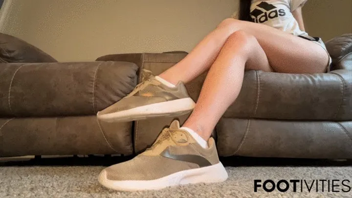Sneaker Girl Shoe Tease Sock Strip Feet POV
