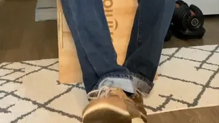 Stripping Shoes in Jeans and Masturbating Part 1