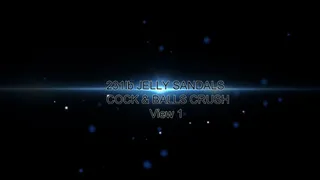 231lb JELLY SANDALS COCK & BALLS CRUSH VIEW 1