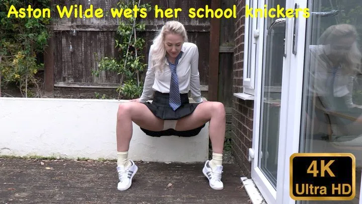 Aston Wilde wets her school knickers