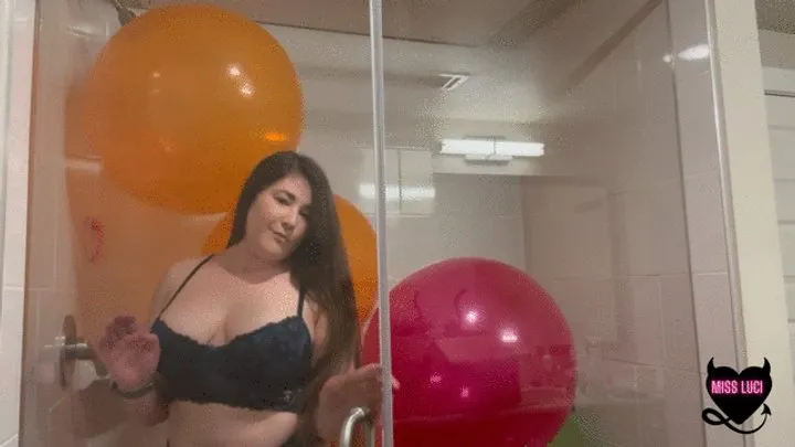 Latex Balloon Shower With Miss Luci + Non-Pop