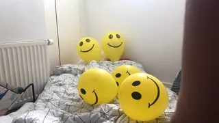 Smiley ballons under my butt