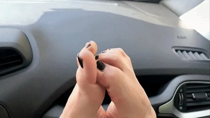 POV Bare Feet With Mistress Sofi in Car