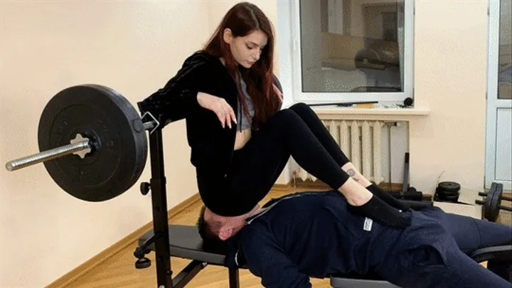 Fullweight Ignore Facesitting In Black Yoga Pants With Red-Head Mistress Sofi