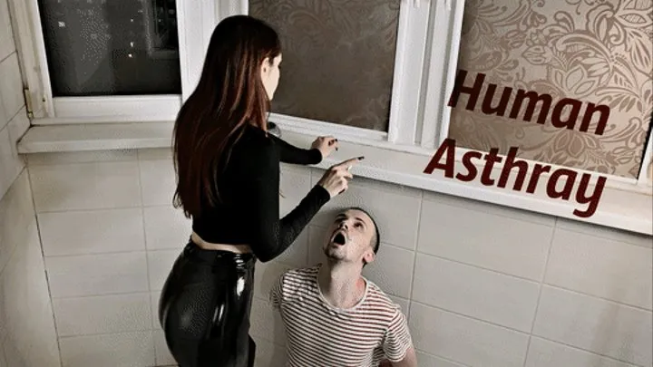 Mistress Sofi In Latex Uses Her Human Ashtray While Smoking