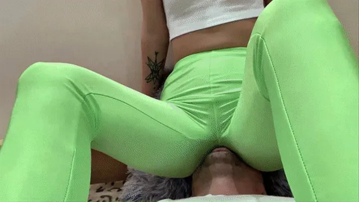 LifeStyle Femdom Part 2 Kira in Green Yoga Pants - Foot Worship, Trampling, Ass and Pussy Worship, FaceSitting Amateur