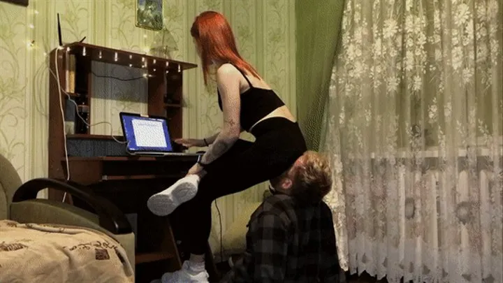 Human Furniture Slave For Dominant Girl Tris In Yoga Pants - Facesitting Femdom