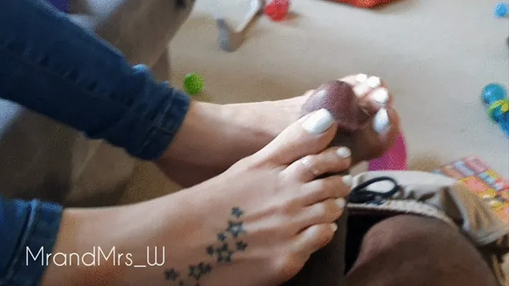 Mrs W - White Pedicure Footjob CumBlast