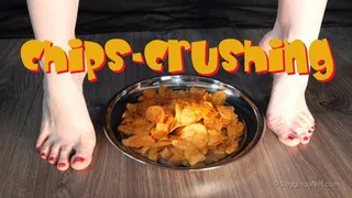 Chips crushing - Chips zertreten