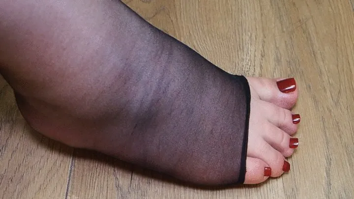 #2 BBW feet in ripped black stockings