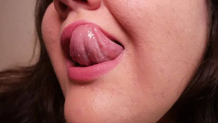 Seductive lip licking - (no talking)