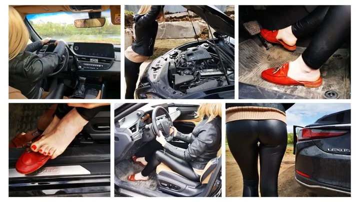 Emily brutally punishes powerful Lexus in latex leggings